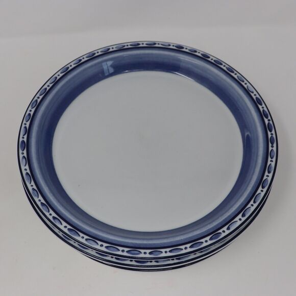 Dansk Bistro Cafe Belgian Blue Salad Plates Set of 4 Made In Portugal - Picture 2 of 6